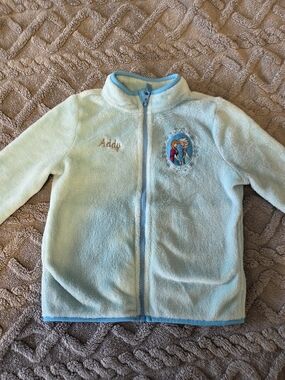 Disney Frozen Light Blue Plush Fleece Jacket 5/6
